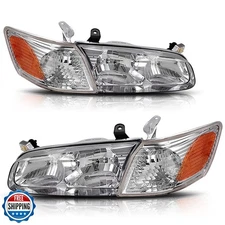 AUTOSAVER88 Headlight Assembly Compatible with 2000 2001 Camry Headlamps+Ambe