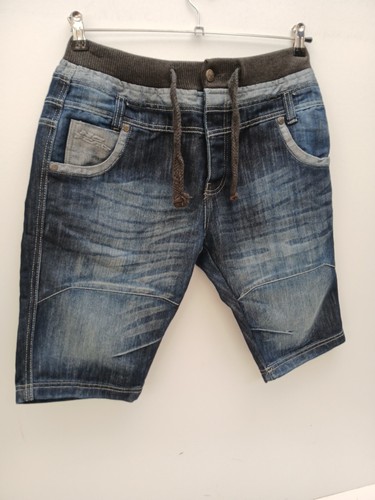 Mens No Fear Denim Shorts Button Fly Elasticated Waist and Tie Cord Medium L 12" - Picture 15 of 20