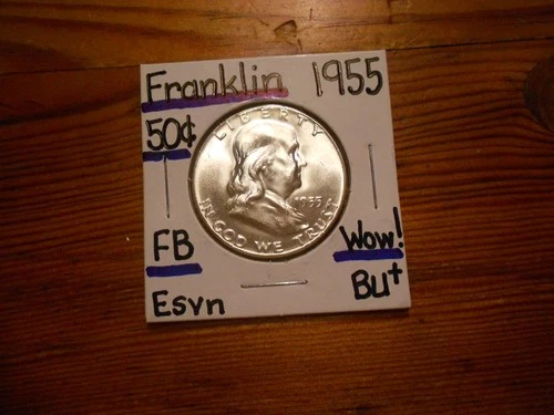 1955 silver Franklin Half Dollar GEM BU+ TERRIFIC!! PQ!! FBL!!! TOUGH DATE!! #1