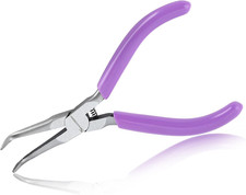 SPEEDWOX Bent Needle Nose Pliers with Serrated Jaw Mini Bent Long Nose Pliers