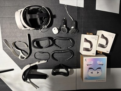 Meta Quest 3S 128GB VR Bundle+KIWI Battery Strap+Grips+Face Pads+Earbuds