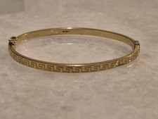 9ct Yellow Gold Hinged Greek Key Bangle  -4,36g