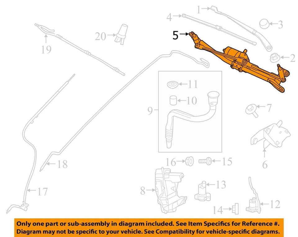 Motor limpiaparabrisas compatible con 15-19 Discovery Sport 443207 Foto 3 de 4