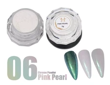 Hang Nail Product New Chrome Effects Powder Pink Pearl Jar #06