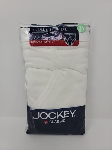Men's Jockey Classic Briefs Size 34 Y Front 2 Pr Cotton White NEW VTG 2004 - Picture 1 of 3