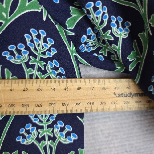 Boden Top Blouse Womens 12 Green Blue Floral Print Cap Short Sleeve Boho - Picture 4 of 8