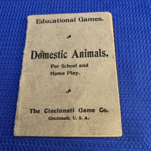 Card Game Antique Domestic Animals for Primary Grades 1903 Educational Game Book