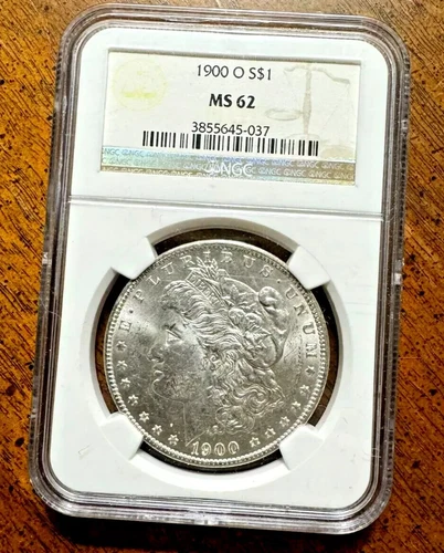1900 O Morgan silver dollar BU Brilliant Uncirculated NGC Certified MS 62