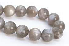 9-10MM Genuine Natural Gray Moonstone Beads Grade A Round Loose Beads 8"
