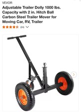 Vevor Adjustable Trailer Dolly 1000 Lbs. Capacity With 2 In. Hitch Ball
