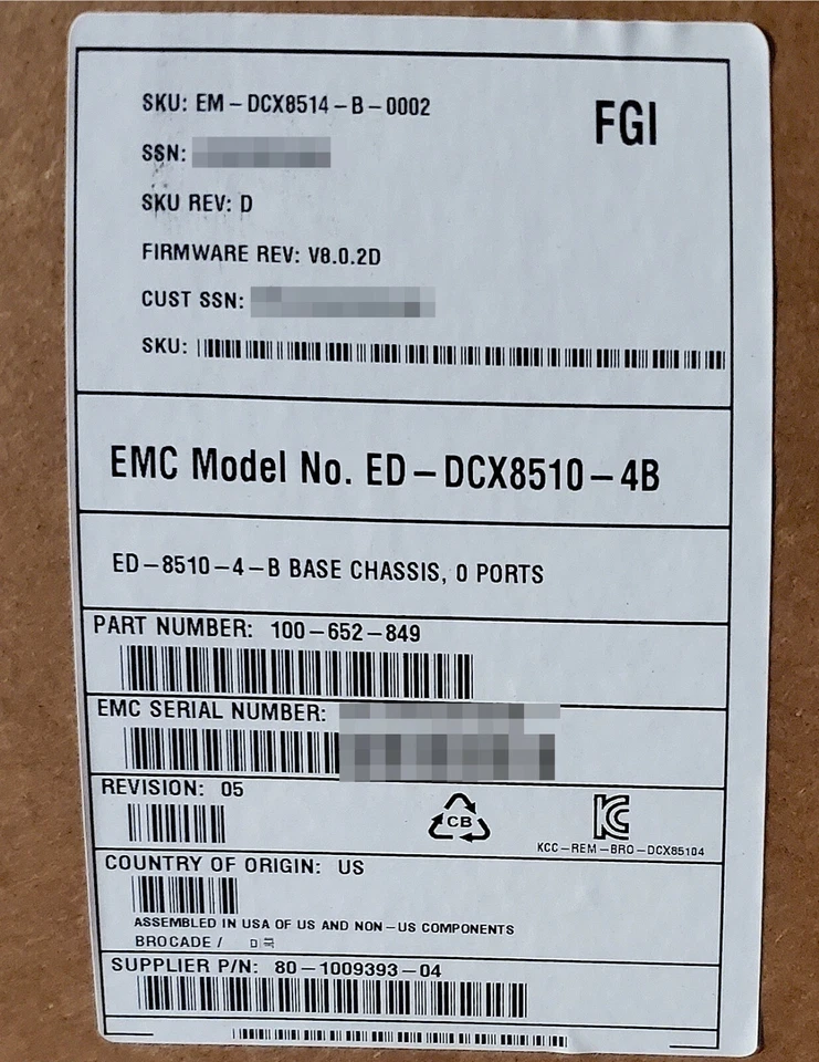 EMC ED-DCX8510-4B / Brocade DCX 8510-4 16Gb Fibre Channel SAN Director Switch - Image 2 of 2