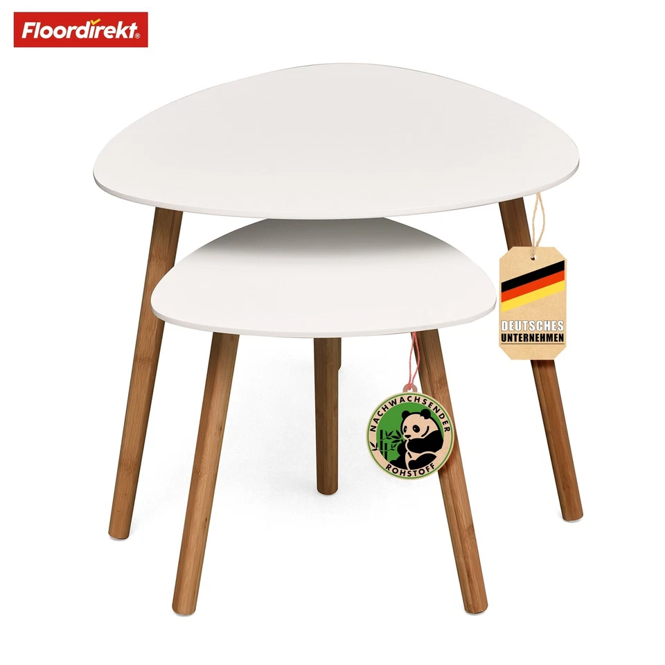 Juego De Mesas De Café De Bambú Moderno 2 Piezas Oregon - Imagen 3 de 4