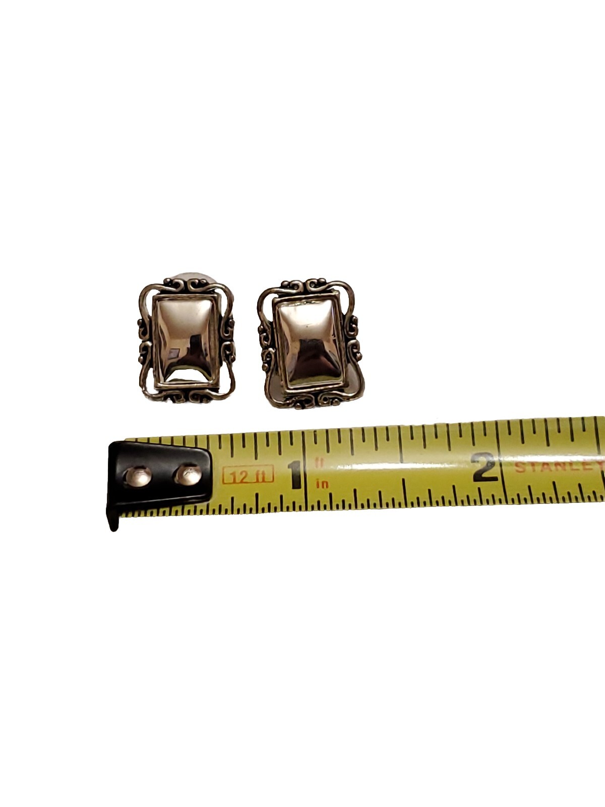 Vintage Silvertone Rectangular  Signed Avon Pierc… - image 4