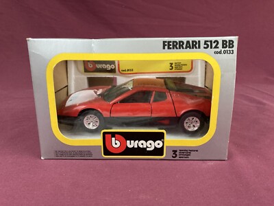Vintage Burago Ferrari 512 BB 1/24 Diecast Red NIB #0133 | eBay
