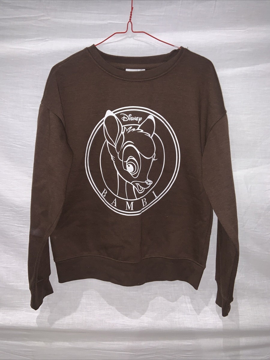 Disney Bambi Jumper Sweater womens 2XS Brown Cute