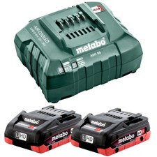 Metabo Basic Set 18V 2 x 4.0Ah Battery with ASC 55 Air Cooled Charger 685163380