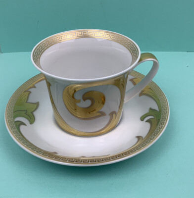 Versace Rosenthal Arabesque Gold Cappuccino Cup and Saucer New in Unopened Box