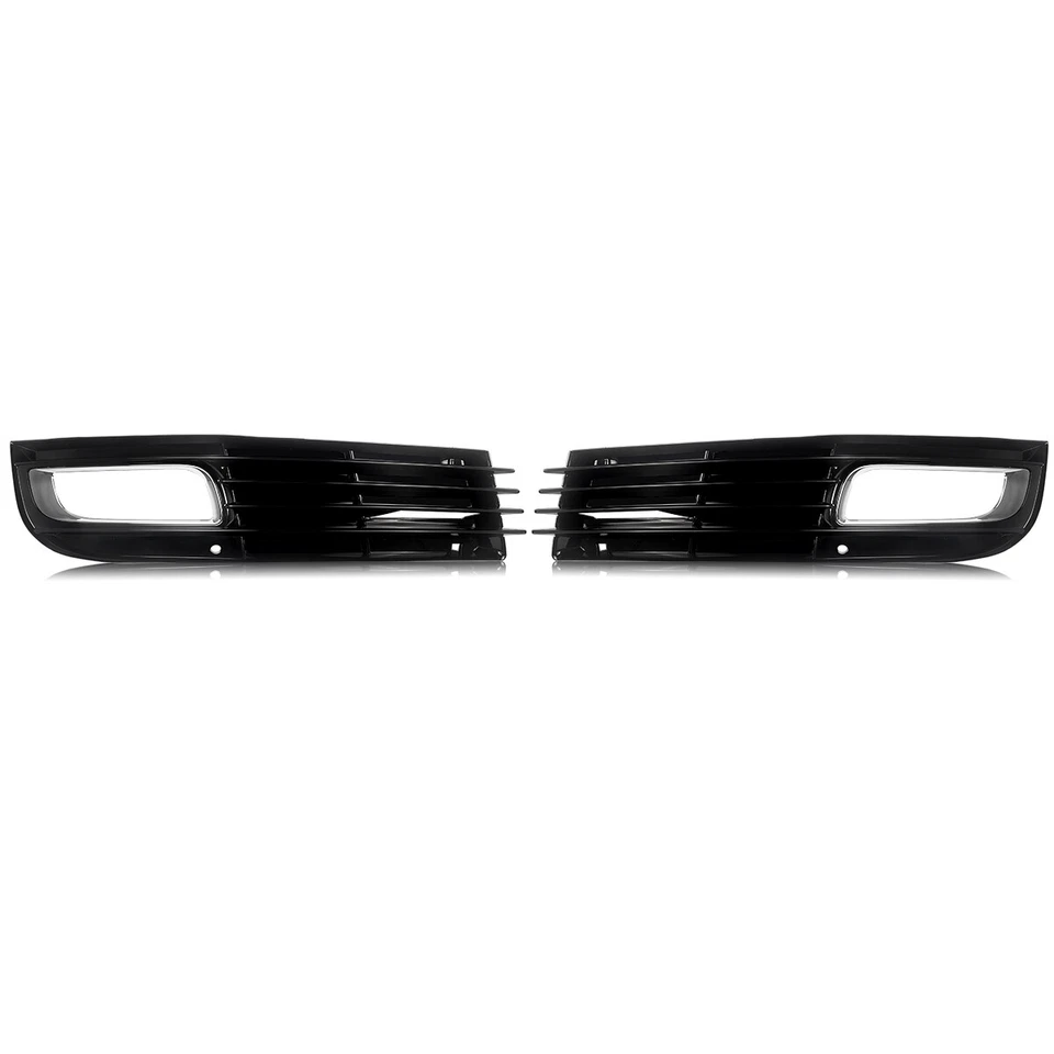 Pair Front Bumper Fog Lamp Light Grille Bright Black For 2008-2010 AUDI A8 D3 - Imagem 3 de 4