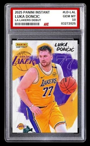 2025 Luka Doncic Panini Instant Lakers Debut Card #LD-LAL MINT Graded 10
