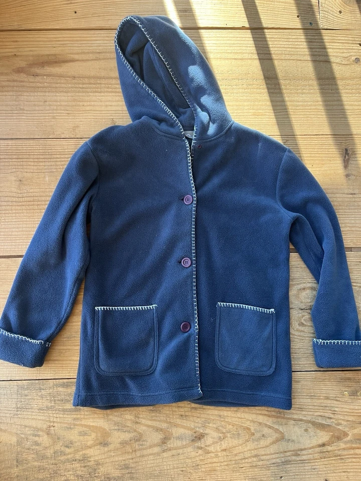 Polar Edge Mujer Botón Capucha Polar Azul Grande Foto 3 de 4