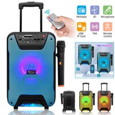 Karaoke Bluetooth Speaker Party Portable Wireless Trolley Speaker 8" Subwoofer