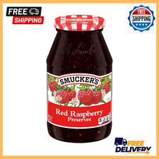 2 Pack The Smucker's Red Raspberry Preserve Made With High-Quality Fruits, 32 Oz