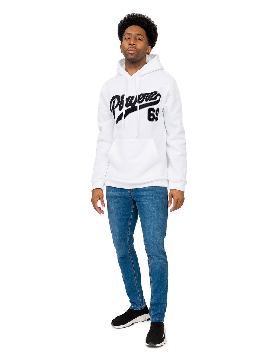 Victorious Men's Chenille Patch Fleece Playerz 69 Pullover Graphic