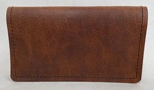 WAXED BISON LEATHER CHECKBOOK COVER US MADE FREE DUPLICATE DIVIDER FREE SHIP