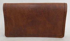 WAXED BISON LEATHER CHECKBOOK COVER US MADE FREE DUPLICATE DIVIDER FREE SHIP