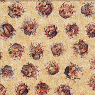 Baumwollstoff Patchwork Stoff Quiltstoff QT fabrics Herbstkörbe