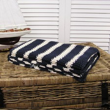 KUSCHELDECKE SOFA DECKE STRICKDECKE MARITIM SHABBY CHIC IMPRESSIONEN HOME FREBCH