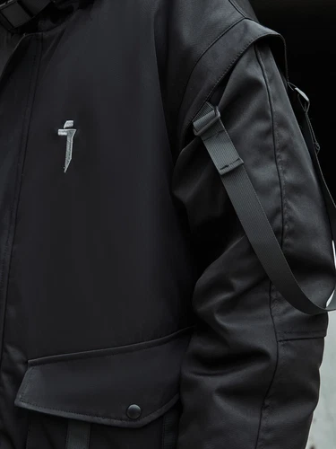 Niepce Japanese Streetwear Winter Parka Jacket with Strap Casual Techwear Coat image 7