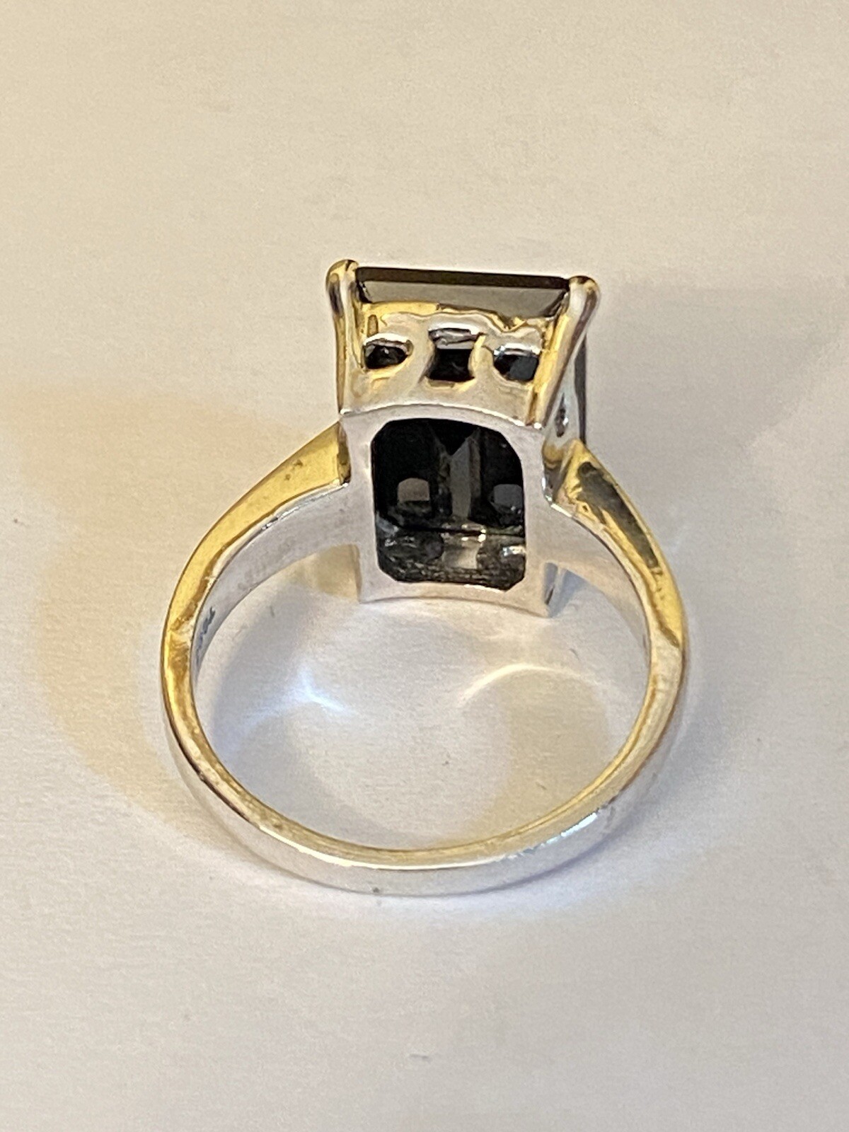 Sterling Silver Rectangular Cushion Cut Black Ony… - image 5