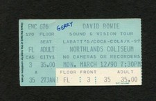 Original 1990 David Bowie Concert Ticket Stub Sound + Vision Edmonton Canada