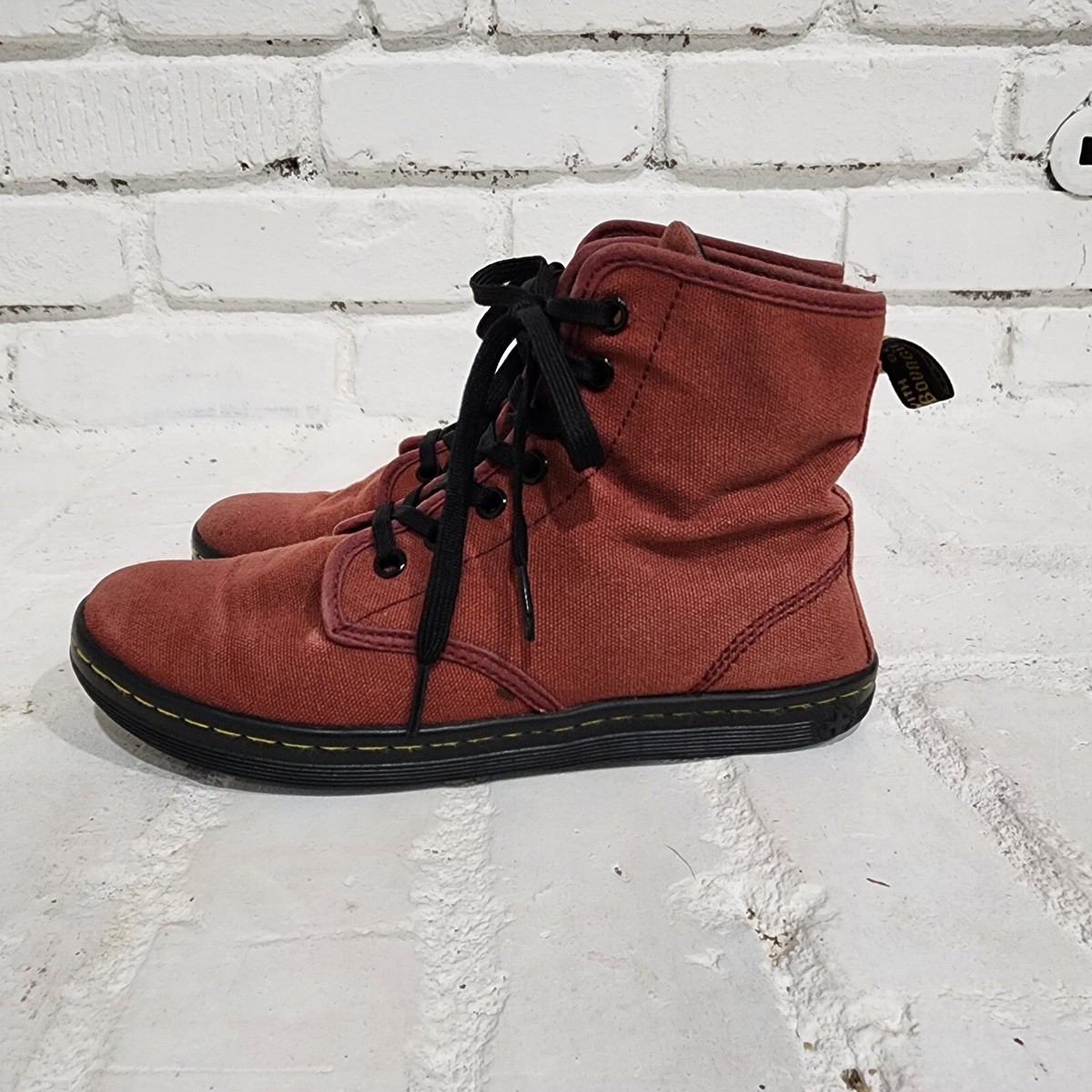 Doc Martens Alfie Maroon Red Canvas Boots Shoes Womens Size