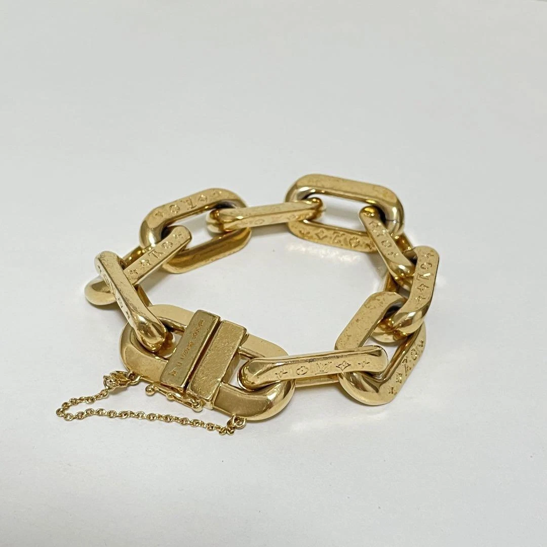 Louis Vuitton Bracelet Brasserie Lv Edge Logo Gold Mp3008 mens accessories