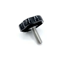 5/16" x 1" Thumb Screw Bolts Black Fluted 6 Point Clamping Knob Stainless Steel