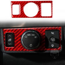 Dashboard Headlight Switch Panel Trim For Hummer H2 2008-2009 Red Carbon Fiber