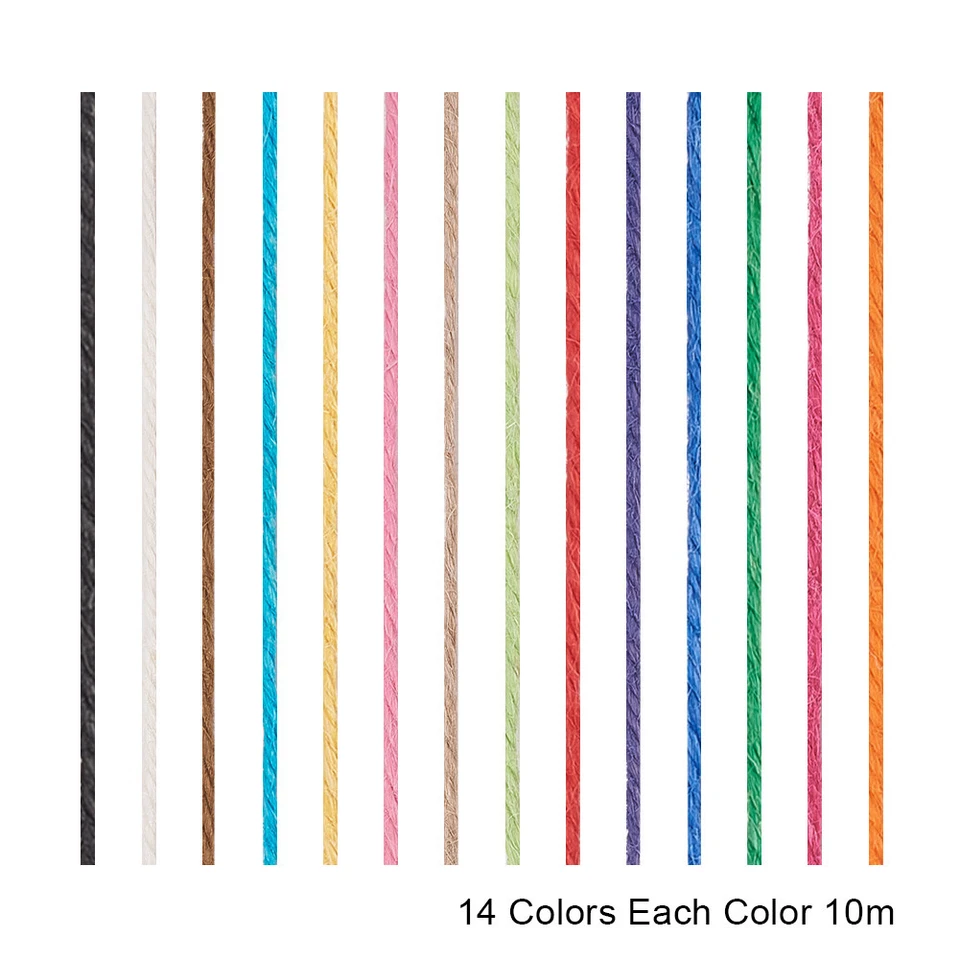 14卷/套大麻绳旋转绳圆形包装手链线轴2毫米 — 第 3/4 张图片