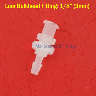 Luer Lock Female to 1/8'' in 3mm Hose Barb Bulkhead Fitting Connector Adapter