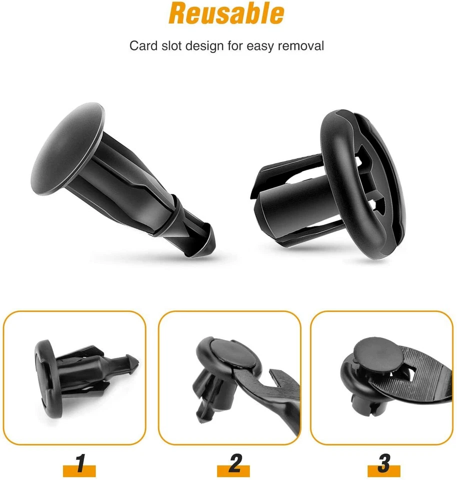 GOOACC 100 PIEZAS clips de remache para guardabarros + 1x removedor de sujetador adicional para Honda y Acura Foto 4 de 4