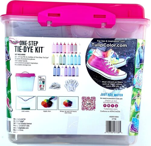 Tulip One-Step Tie-Dye Kit: 10-Color Value Tub Bonus Glitter Fabric Spray 15 Pcs - Picture 2 of 6