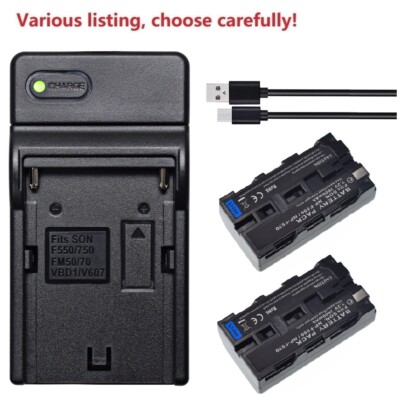 NEEWER NP F550 Battery Charger Set, Compatible With Sony NP F970 F750