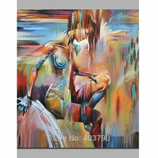 LMOP0143L 100% Handmade Painted Color Abstract Girl Art Oil Painting On Canvas