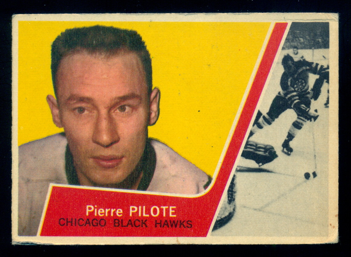 1963-64 TOPPS NHL HOCKEY #25 Pierre Pilote  VG-EX Chicago Blackhawks Card