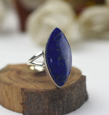 Genuine Lapis Lazuli Gemstone Ring 925 Sterling Silver Ring Handmade JewelryRIng