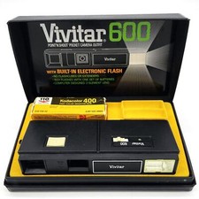 Vtg Vivitar Camera 600 Point Shoot Pocket Manuals 110 Film Case Built in Flash
