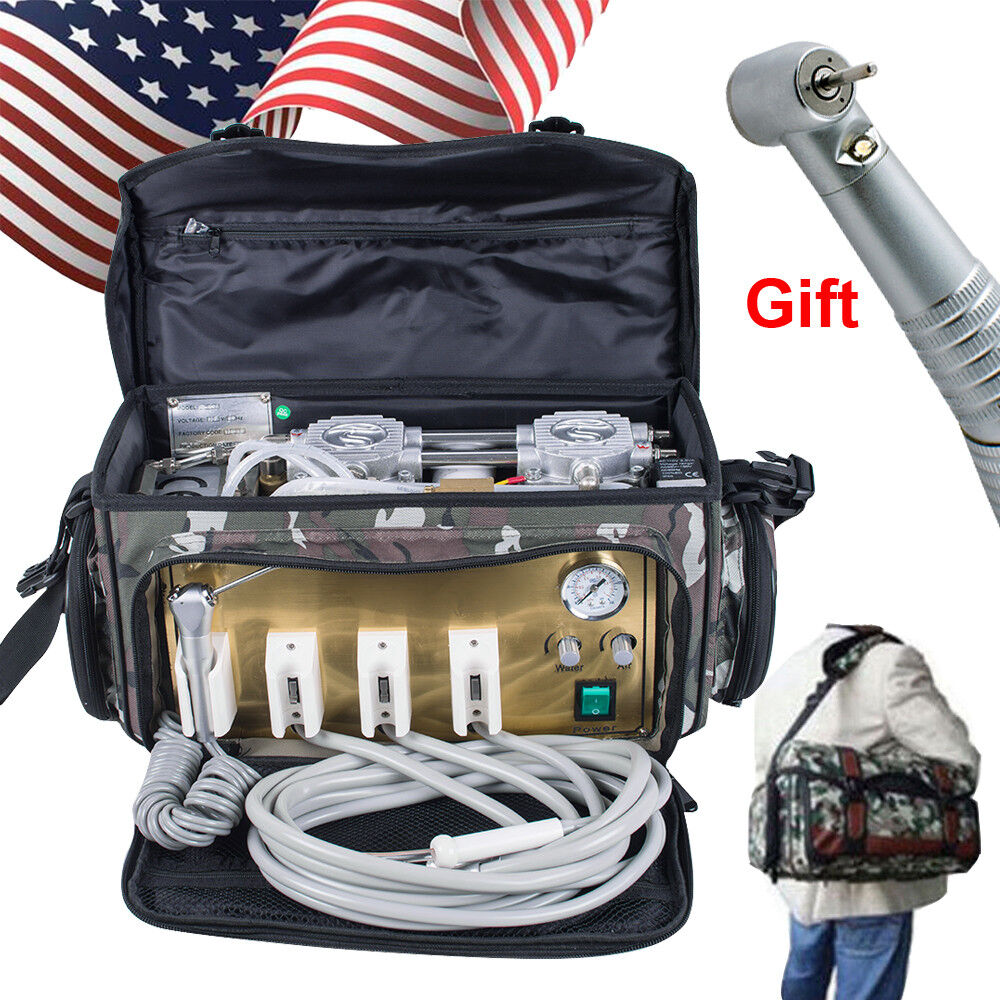 Portable Mobile Bag Denshine Dental Turbine Unit Air Compressor