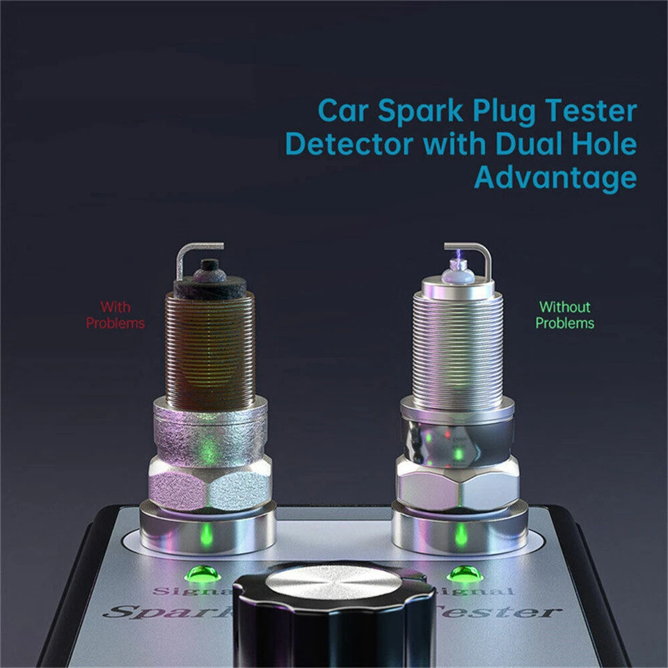 Probador de bujías Herramienta de diagnóstico de doble orificio 12V gasolina coche analizador de encendido Foto 4 de 4