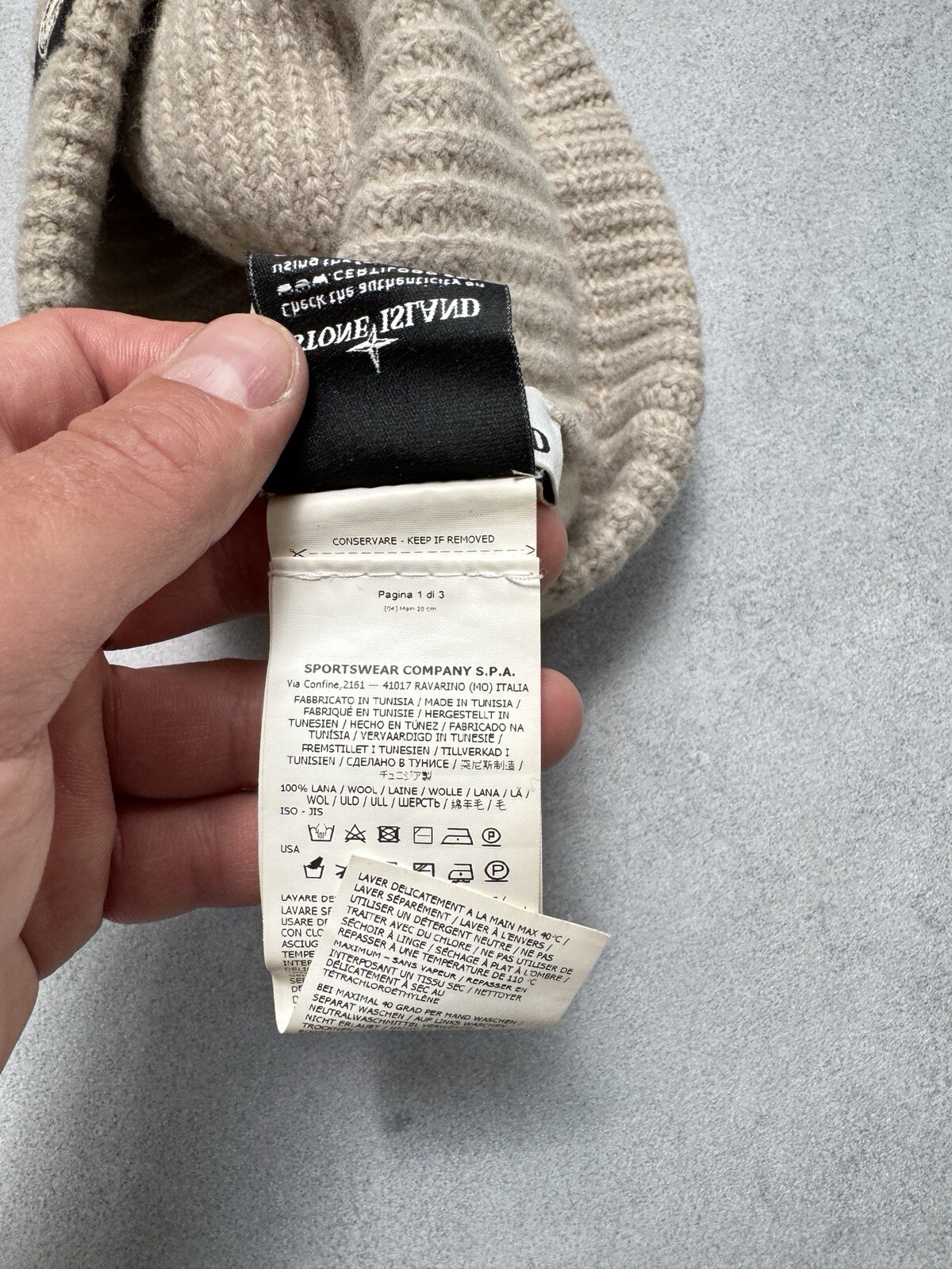 Stone Island Patch Program Wool Hat Grey Men - image 7